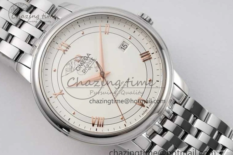 0107 Casual De Ville SS DIWF 1:1 Best Edition White Dial RG Markers on SS Bracelet MIYOTA 7847